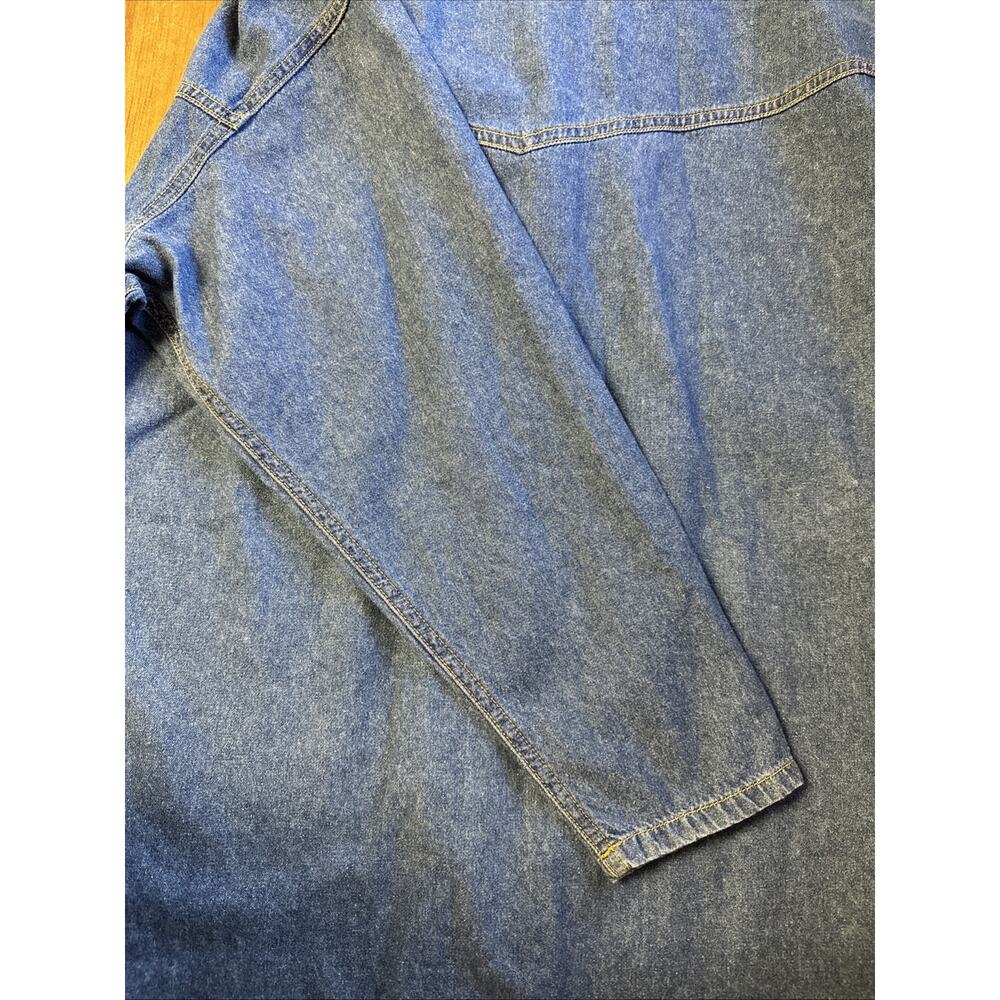 NWT Overlover Catalina Small Denim Ruffle Shirt Dress Pearl Snap Button Front - Picture 10 of 11